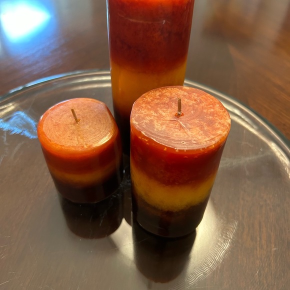 Warm Fall Colored Candle trio. SUPER FAST SHIPPING - Picture 4 of 10